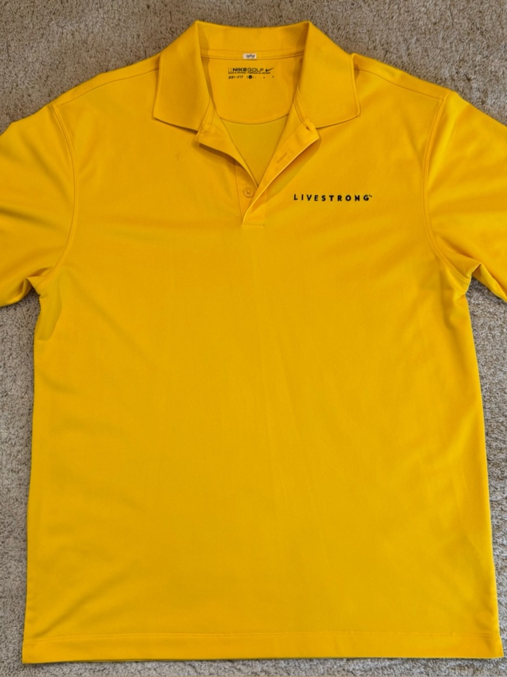 Men's Nike Yellow (rare) LIVESTRONG Golf Polo